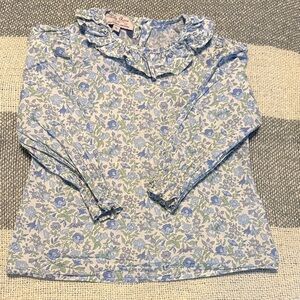 Lily Rose Kids Floral Blouse in Blue and Green